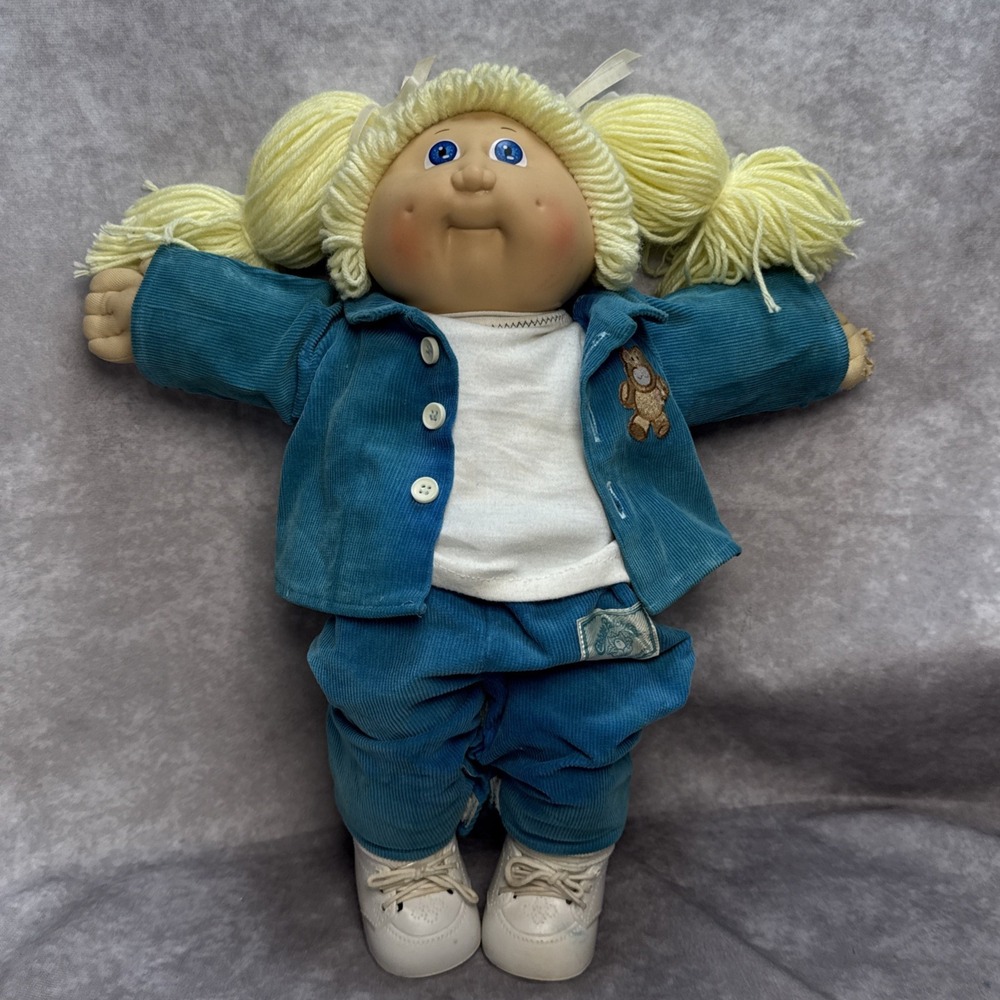 Vintage Cabbage Patch Kids Blonde Hair Blue Eyes 1985 Dimples RARE *Read*